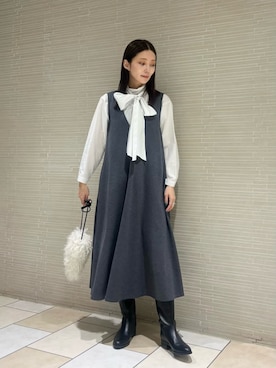 「UNITED ARROWS（ユナイテッドアローズ）のアイテム（ワンピース/ドレス）」を使った、仲（naka）さん（レディース・163cm）の秋コーディネート