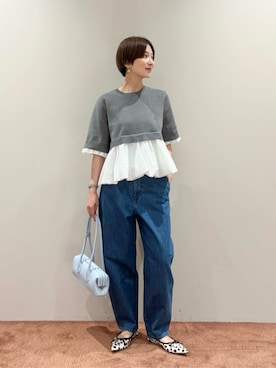 「UNITED ARROWS（ユナイテッドアローズ）のアイテム（ニット/セーター）」を使った、仲（naka）さん（レディース・163cm）の夏コーディネート