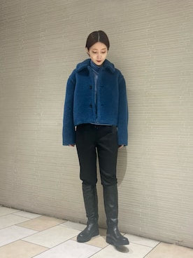 「パーソナルカラー_SPRING」｜「アイテム（その他アウター）」を使った、仲（naka）さん（レディース・163cm）の冬コーディネート