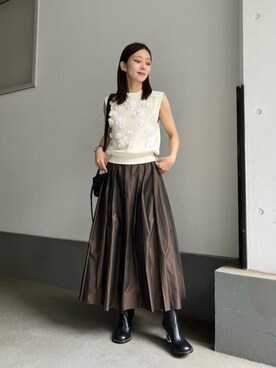 3D フラワーモチーフ ノースリーブ ニットベスト UNITED ARROWS（ユナイテッドアローズ）の「3D フラワーモチーフ