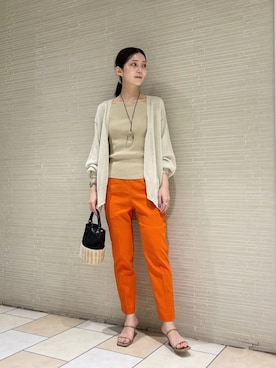 「UNITED ARROWS（ユナイテッドアローズ）のアイテム（かごバッグ）」を使った、仲（naka）さん（レディース・163cm）の春コーディネート