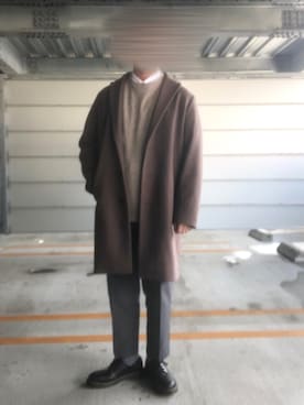 「LAKOLE（ラコレ）のアイテム（チェスターコート）」を使った、🍊みずき🍊さん（メンズ・172cm）の冬コーディネート