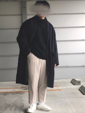 「WYM」｜「アイテム（チェスターコート）」を使った、🍊みずき🍊さん（メンズ・172cm）の冬コーディネート