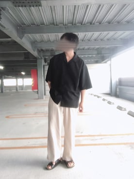 「Lee（リー）のアイテム（サンダル）」を使った、🍊みずき🍊さん（メンズ・172cm）の夏コーディネート