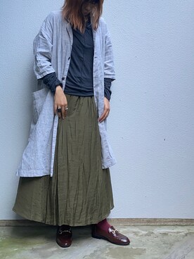「note et silence （ノートエシロンス）のアイテム（ジャケット/アウター）」を使った、ヤスカタフクさん（レディース・166cm）の秋コーディネート