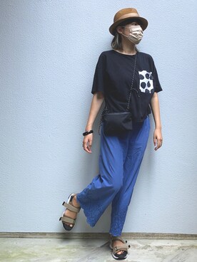 「コットンレース」｜ヤスカタフクさん（レディース・166cm）の夏コーディネート