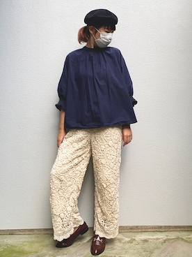 「URBAN RESEARCH（アーバンリサーチ）のアイテム（ハンチング/ベレー帽）」を使った、ヤスカタフクさん（レディース・166cm）の秋コーディネート