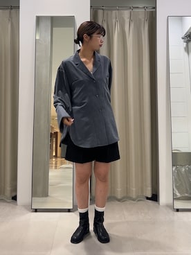 「KBF（ケイビーエフ）のシンプルショートパンツ（その他パンツ）」を使った、ゆちさん（レディース・170cm）の秋コーディネート