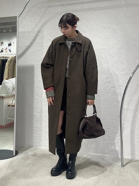 「アイテム（ステンカラーコート）」を使った、ゆちさん（レディース・170cm・20代）の冬コーディネート