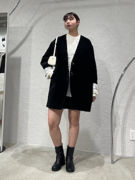 「KBF（ケイビーエフ）のシンプルショートパンツ（その他パンツ）」を使った、ゆちさん（レディース・170cm）の冬コーディネート