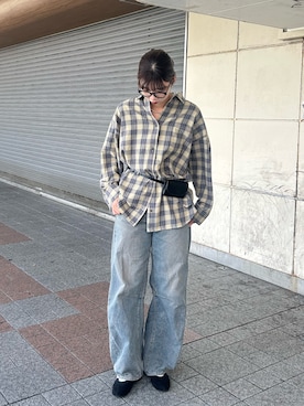 「アイテム（ベルト）」を使った、ゆちさん（レディース・170cm）の秋コーディネート