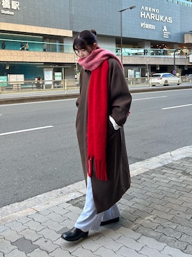 「アイテム（ステンカラーコート）」を使った、ゆちさん（レディース・170cm・20代）の冬コーディネート