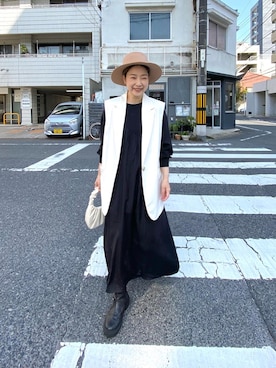 「SLOBE IENA（スローブイエナ）のアイテム（ハット）」を使った、yumiko_nさん（レディース・157cm）の春コーディネート