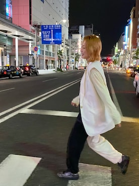 「MAISON SPECIAL（メゾンスペシャル）のソフトコットンスウェットパンツ【MAISON SPECIAL/メゾンスペシャル】（スウェットパンツ、ブラック系）」を使った、yumiko_nさん（レディース・157cm）の秋コーディネート