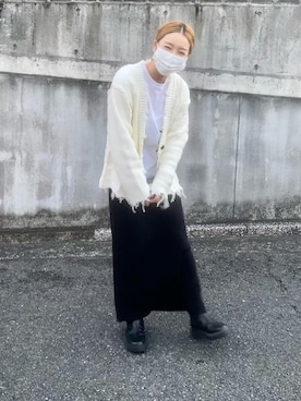 「DouDou（ドゥドゥ）のサイドゴアブーツ（ブーツ、ブラック系）」を使った、yumiko_nさん（レディース・157cm）の秋コーディネート