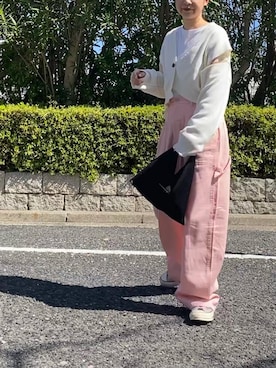 「MM6 Maison Margiela（ｴﾑｴﾑｼｯｸｽ ﾒｿﾞﾝ ﾏﾙｼﾞｪﾗ）のMM6 Maison Margiela メッシュミニハンドバック（ハンドバッグ、ブラック系）」を使った、yumiko_nさん（レディース・157cm）の春コーディネート