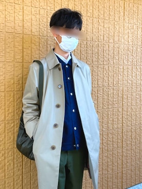 「MACKINTOSH」｜「アイテム（ステンカラーコート）」を使った、Steinさん（メンズ・170cm）の春コーディネート