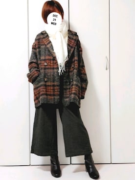「classicalelf（クラシカルエルフ）のアイテム（ピーコート）」を使った、meさん（レディース・152cm）の冬コーディネート