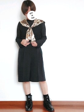 「しまむら（シマムラ）のアイテム（ストール/ショール）」を使った、meさん（レディース・152cm）の秋コーディネート