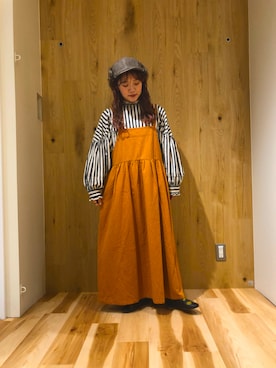 「アイテム（ジャンパースカート、オレンジ系）」を使った、鮎川ななみ𓌉◯𓇋 ‎さん（レディース・148cm）の秋コーディネート