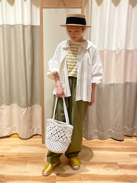 「Samansa Mos2（サマンサ モスモス）のセパレートサンダル（サンダル）」を使った、鮎川ななみ𓌉◯𓇋 ‎さん（レディース・148cm）の春コーディネート