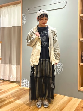 「サマンサモスモス」｜「アイテム（ブルゾン）」を使った、鮎川ななみ𓌉◯𓇋 ‎さん（レディース・148cm）の春コーディネート