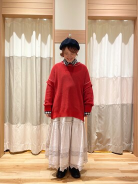 「秋トレンド2021」｜「アイテム（ハンチング/ベレー帽）」を使った、鮎川ななみ𓌉◯𓇋 ‎さん（レディース・148cm）の秋コーディネート