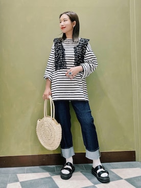 「orcival」｜「アイテム（アクセサリー）」を使った、おティンさん（レディース・163cm）の夏コーディネート