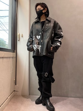 「TAKAHIROMIYASHITATheSoloIst.（タカヒロミヤシタザソロイスト）のアイテム（スウェット）」を使った、Naoさん（レディース・158cm）の秋コーディネート