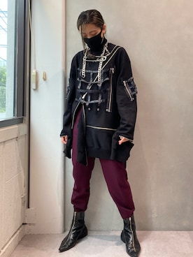 「TAKAHIROMIYASHITATheSoloIst.（タカヒロミヤシタザソロイスト）のアイテム（Tシャツ/カットソー）」を使った、Naoさん（レディース・158cm）の秋コーディネート