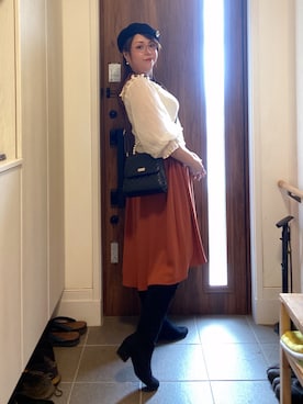 「GU（ジーユー）のアイテム（アクセサリー）」を使った、ANNAさん（レディース・166cm）の秋コーディネート