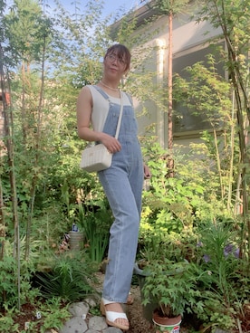 「GRL（グレイル）のアイテム（オールインワン・サロペット）」を使った、ANNAさん（レディース・166cm）の夏コーディネート
