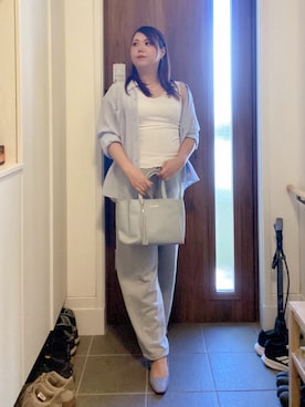 「GRL（グレイル）のアイテム（スウェットパンツ、グレー系）」を使った、ANNAさん（レディース・166cm）の夏コーディネート