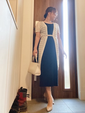 「ロングカーディガン」｜ANNAさん（レディース・166cm）の夏コーディネート