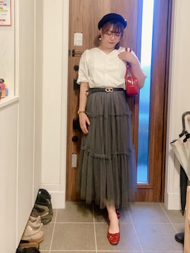 「アイテム（ピアス（両耳用））」を使った、ANNAさん（レディース・166cm）の秋コーディネート
