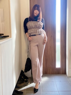 「GU（ジーユー）のアイテム（アクセサリー）」を使った、ANNAさん（レディース・166cm）の春コーディネート