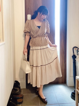 「アイテム（ピアス（両耳用））」を使った、ANNAさん（レディース・166cm）の秋コーディネート