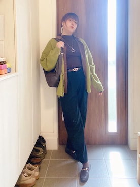 「アイテム（タンクトップ）」を使った、ANNAさん（レディース・166cm）の秋コーディネート