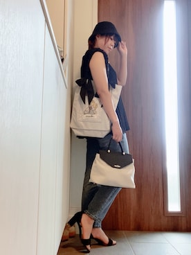 「ストレートパンツ」｜「アイテム（帽子）」を使った、ANNAさん（レディース・166cm）の夏コーディネート