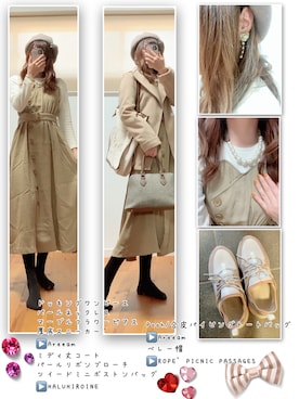 「ショッピング」｜「アイテム（その他アウター）」を使った、ANNAさん（レディース・166cm）の冬コーディネート