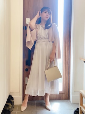「アイテム（ブローチ/コサージュ）」を使った、ANNAさん（レディース・166cm）の秋コーディネート