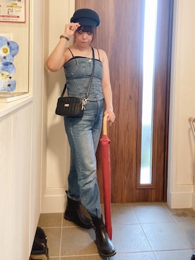 「アイテム（キャスケット）」を使った、ANNAさん（レディース・166cm）の夏コーディネート