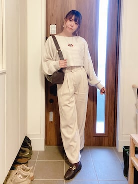 「アイテム（ソックス/靴下）」を使った、ANNAさん（レディース・166cm）の秋コーディネート