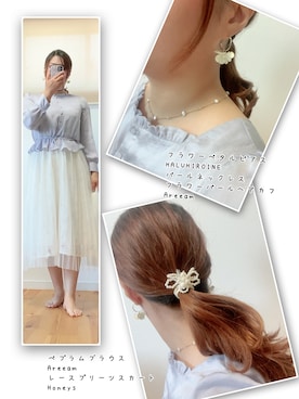 「HALUHIROINE（ハルヒロイン）のアイテム（アクセサリー）」を使った、ANNAさん（レディース・166cm）の春コーディネート
