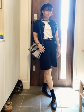 「アイテム（チョーカー）」を使った、ANNAさん（レディース・166cm）の秋コーディネート