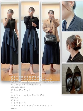 「重ね着ベストシーズン」｜「アイテム（パンプス）」を使った、ANNAさん（レディース・166cm）の秋コーディネート