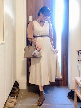 「アイテム（アナログ腕時計）」を使った、ANNAさん（レディース・166cm）の秋コーディネート