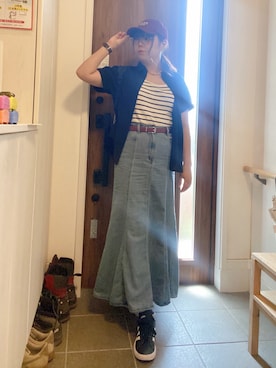 「アイテム（腕時計）」を使った、ANNAさん（レディース・166cm）の夏コーディネート