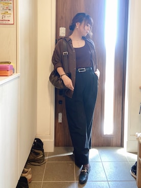 「タンクトップ」｜「アイテム（タンクトップ）」を使った、ANNAさん（レディース・166cm）の秋コーディネート