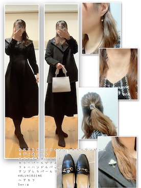 「ビットローファー」｜「アイテム（ワンピース）」を使った、ANNAさん（レディース・166cm）の春コーディネート